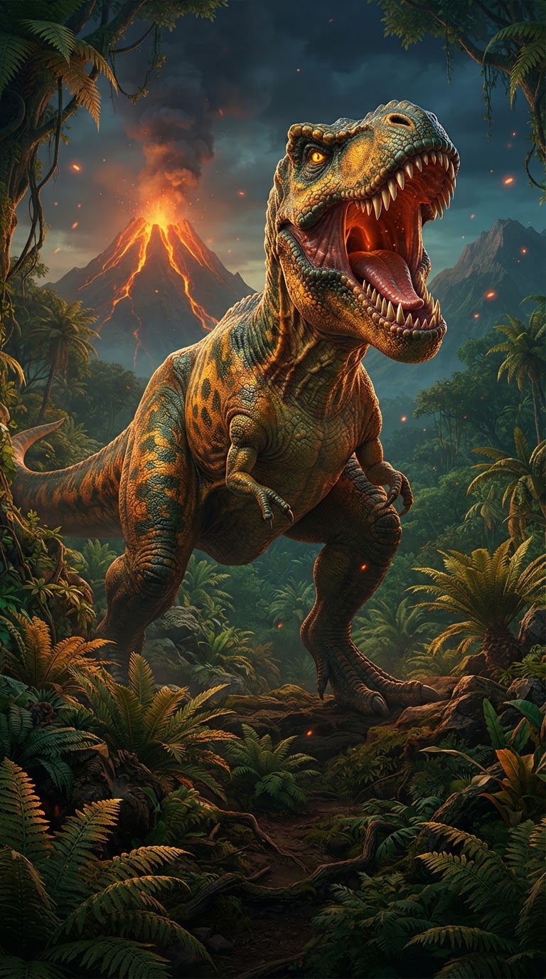 T-Rex II pokie – roaring dinosaur in volcanic jungle